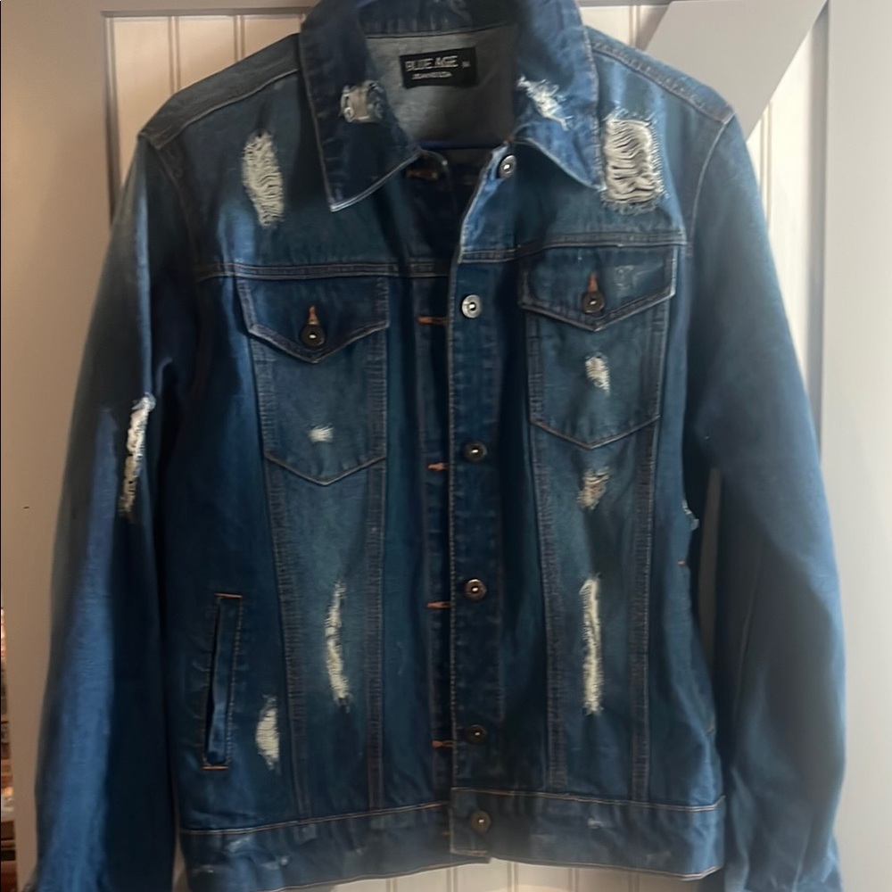 Distressed Denim Jacket for Men
